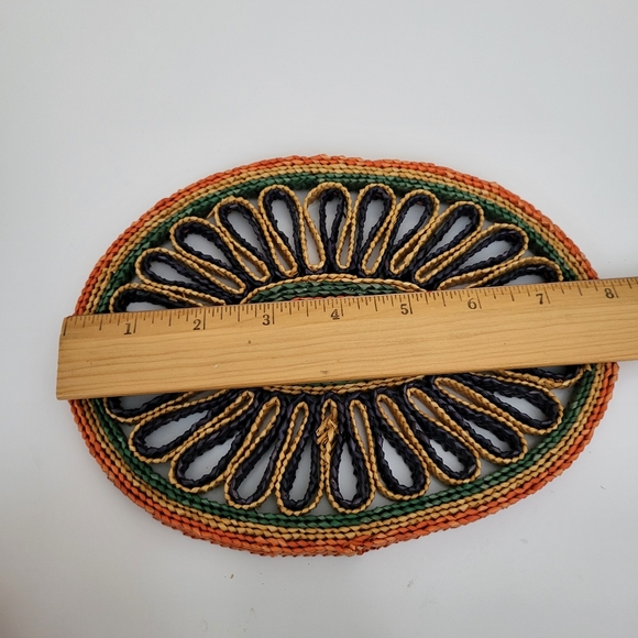 Vintage Rattan Raffia Trivets Lot of Three - Picture 11 of 11